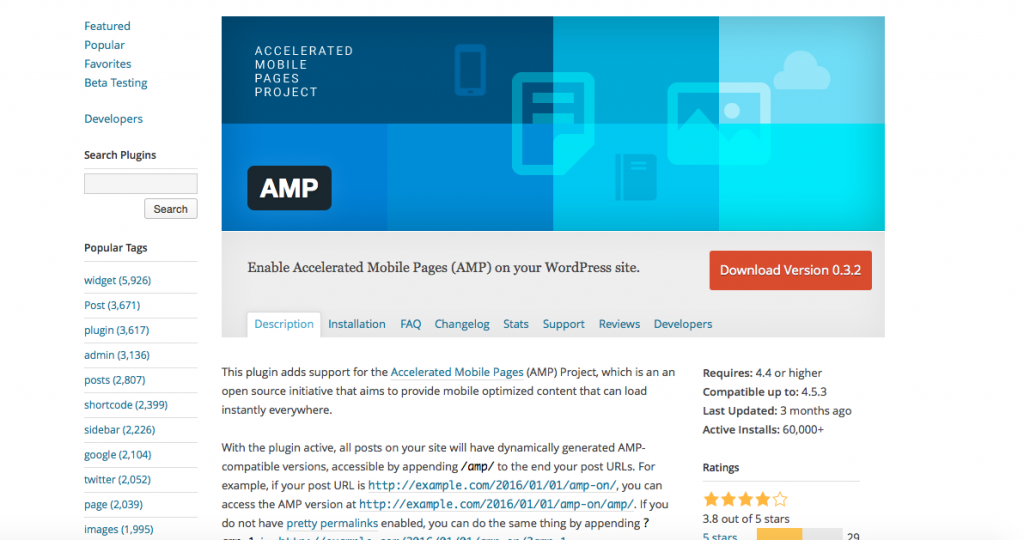 Accelerated Mobile pages plugin , AMP wordpress