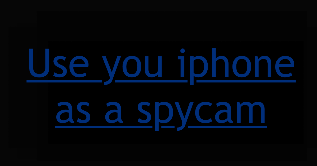 Hidden Cam Tweak In iOS | Use iPhone as Spy Cam