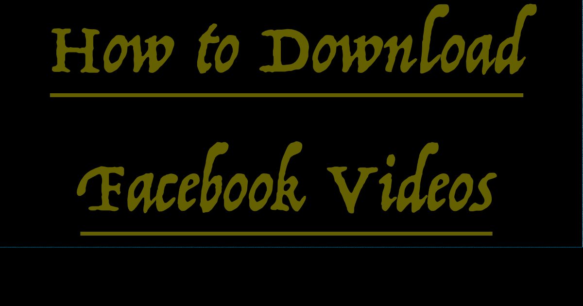 Download Facebook videos