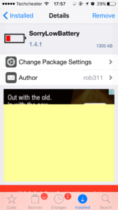 Read more about the article Show fake battery percentage iphone| Cydia Tweak