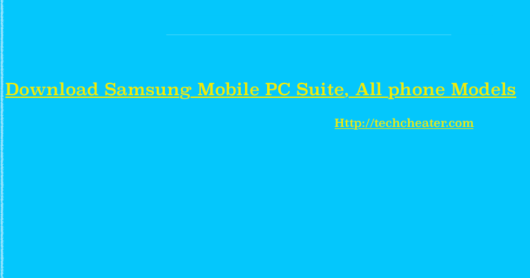 Download Samsung PC Suite | All Models