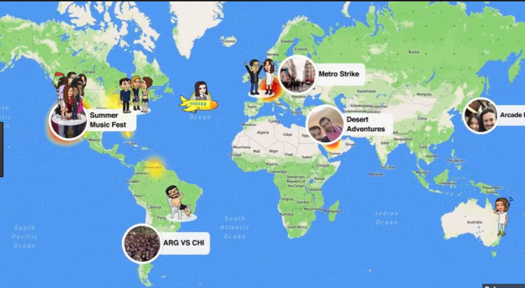 Snapmap feature in snapchat