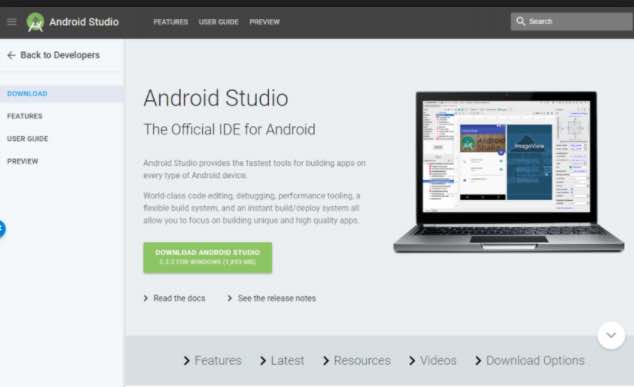 install android studio for creating file extension apk packages