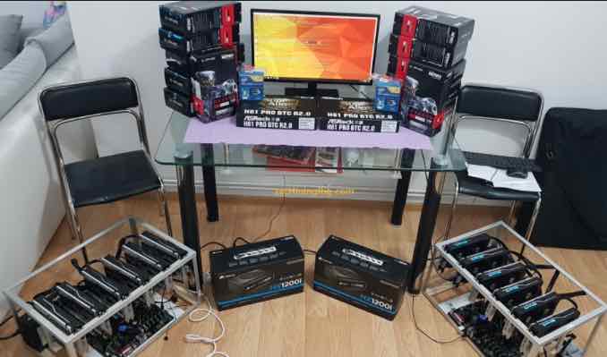 pic of ethereum mining setup at home