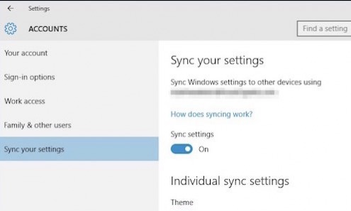 How do I Sync my settings in Windows 10