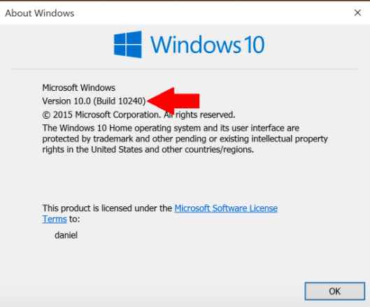 How to check windows 10 version