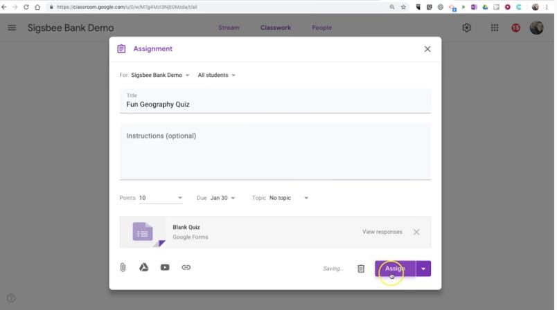 How to create Google forms on Classroom